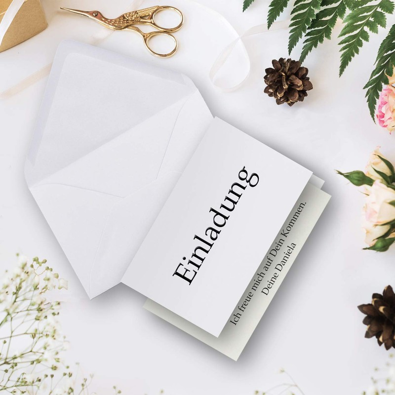 Invitation card set with envelopes and many extra inserts, blank