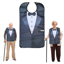 Adult Bibs for Men Waterproof Adult Bibs for Elderly Adult Bib with Crumb Catcher Bib Adult Dribble Bibs Funny Adult Bib Novelty Elderly Bib Crumb Catcher Adult Bibs for Elderly Washable, Suit Style