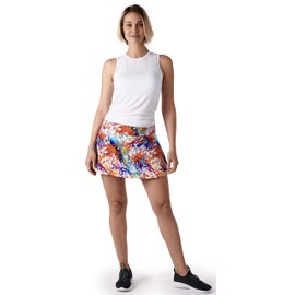Queen of the Court Falda atlética de rendimiento con salpicaduras | Tenis | Entrenamiento | Running | Pickle Ball Skort, Pantalones cortos multicolor, color azul., X-Small US 2-4