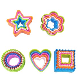 25 PCS Cookie Cutter Set Multi-size Sandwich Fondant Cake Fruit Vegetable Shapes Cutter Set