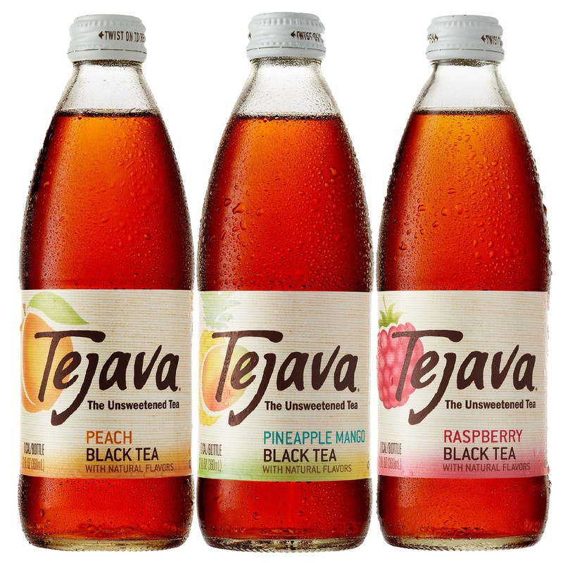 Tejava Black Tea Sampler, 12 ounce (12-Pack) Glass, Peach, Raspberry