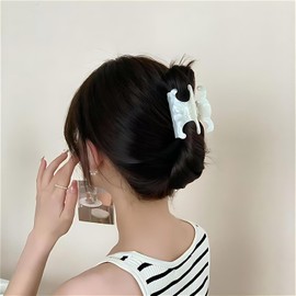 JITUIHOM Pinzas para el cabello de acetato de alta calidad y duraderas con forma de mariposa, paquete de 4. Pinzas de acetato de tamaño mediano con sujeción segura, perfectas para recogidos (7 x 4,2 c