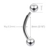 Bling Piercing 5pc 16g 1.2mm Vertical Labret Bar Curved J-Curve