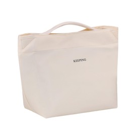 Women Lunch Tote, Reusable Lunch Bag for Men Adult Work School Travel, Reusable Tote, Insulated Lunch Bag (Beige)