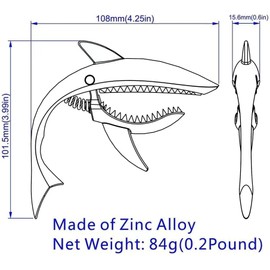 Guitar Capo Shark Guitar Capo Acoustic Capo Electric Guitars Capo Premium Zinc Alloy Guitar Accessories Ukulele Mandolin Banjo Bass (Rose Gold with 6 Picks)