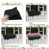 2PCS 30Inch Rectangle Window Box Liner Felt Planter Basket Liner