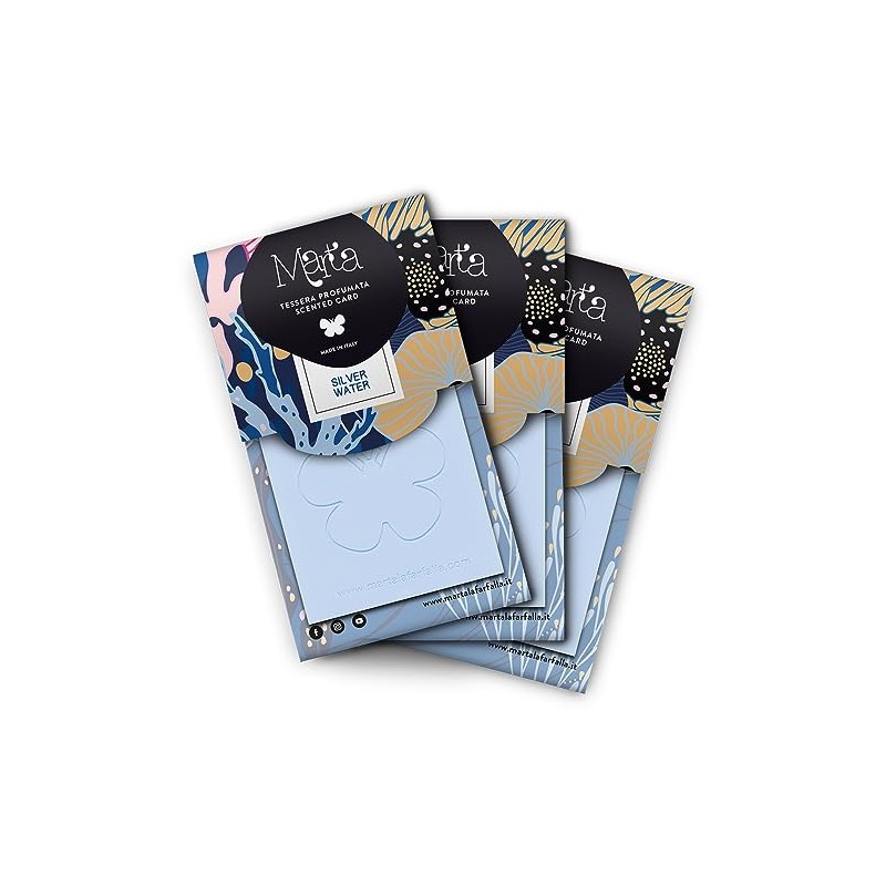 MARTA LA FARFALLA Tris Card and Scented Cards Silver Water