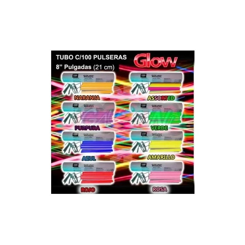 100 Pulseras Premium Glow Cyalume Neon 12 Hrs Color Rosa