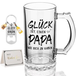 Joymaking Bierkrug mit Gravur, Vatertagsgeschenke für Papa Personalisiert, Bierglas Geschenke für Papa, Geburtstagsgeschenk für Papa, Bester Papa Geschenke Vatertag Geburtstag Weihnachten 0,5L