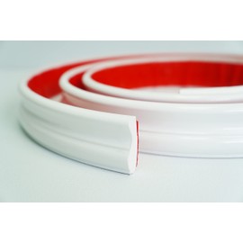 Colamo 16.4FT White Peel and Stick Trim Caulk Strip,Flexible Self Adhesive Moldings & Trims for Wall/Mirror/Ceiling/Window and Door Frame,Stick on Backsplash Tile Trimming, Sticky Edge,Side Body Trim
