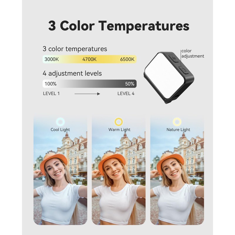 Mini Light for Action Camera, Osmo Pocket 3 LED Fill