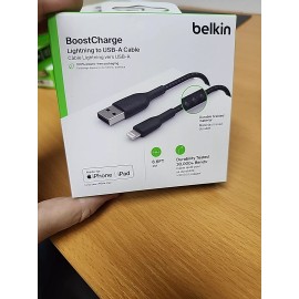 Belkin BOOST CHARGE Braided Lightning to USB-A ChargeSync Cable 6.6 ft. Black