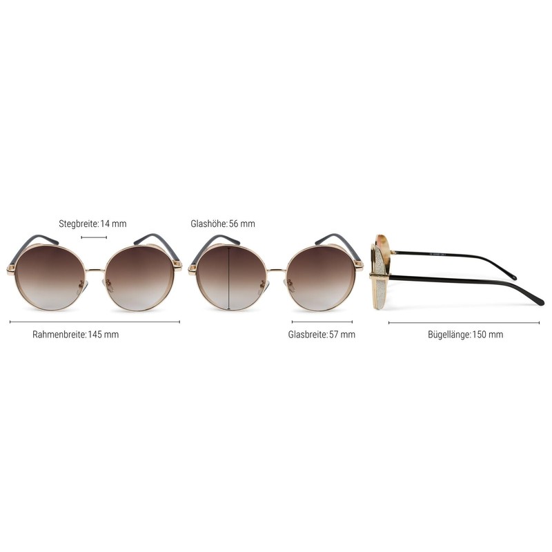 styleBREAKER 09020120 Women's Round Sunglasses with Tinted Polycarbonate Lenses and