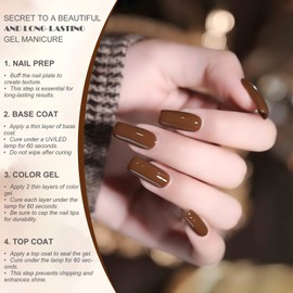 Vishine 16ml Gel Nail Polish Walnut Brown Color Gel Nail Polish Soak Off LED gel Polish Nail Art Designs Manicure Salon DIY at Home Gift for Women Shade L394 Walnut Brown