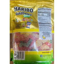 Haribo Gummy Bears Fruit Chewy Gummi SOUR ~ Goldbears ~ 25.6 oz Resealable Bag
