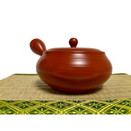 Japanese Kyusu tokoname Clay Teapot 10.8 fl.oz. Takeharu Red Clay Streak pattern from Japan