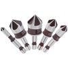 ChgImposs 5PCS Countersink Drill Bit Set, High Speed Steel Countersink