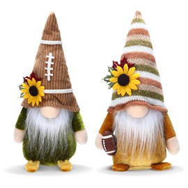 Weysat 2 Pcs Fall Football Gnomes Rugby Plush Decorations Cute Dwarf Gnome for Tiered Tray Mantel Shelf Table Decor Autumn Festival Home Decoration Sports Game Fans Gifts