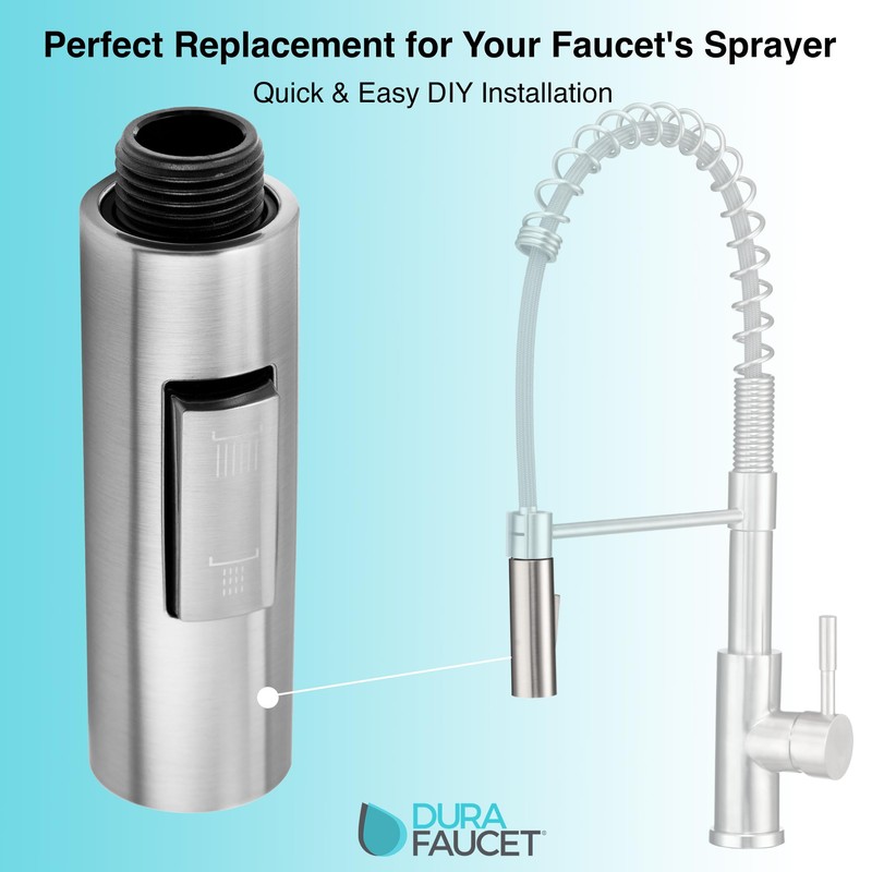 Dura Faucet Streamline Pull-Down Sprayer Replacement - Brushed Satin Nickel