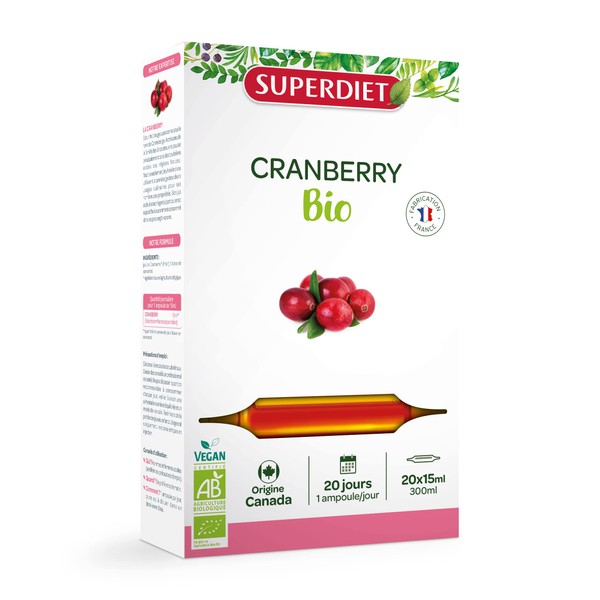 SuperDiet Cranberry Bio Urinary Comfort 20 ampoules x 15 ml or 300 ml