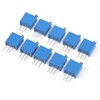 50pcs Variable Resistor 10 Values 3296W Regulating Resistance Multiturn Trimmer