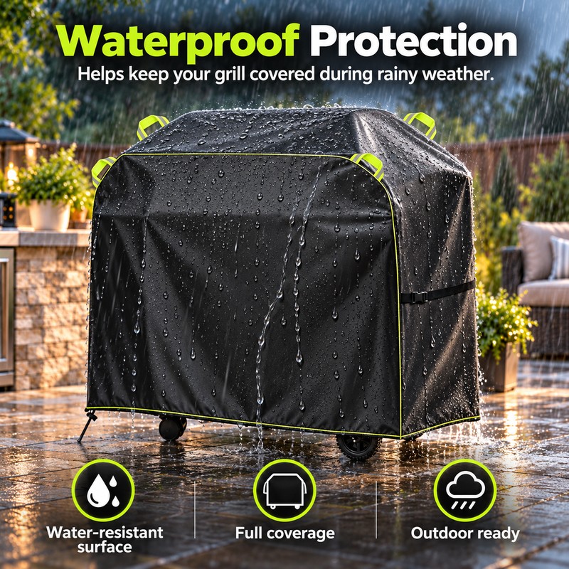 Waterproof BBQ Grill Cover for Outdoor Storage – 100% Polyester