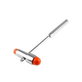 IWOWHERO Multifunctional T Shaped Reflex Hammer with and Brush Diagnosis Tool for Clinical Testing Handle Orange Color Design for Precise Tendon Percussion