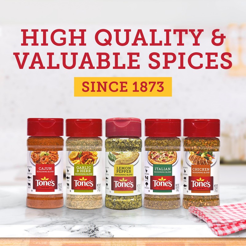 Tones Lemon Pepper Seasoning Blend, 3.35 Ounce