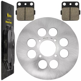 Caltric Rear Brake Disc Rotor w/ Brake Pads fits Yamaha Raptor 660R YFM660R 2002 - 2005