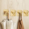 Gold Adhesive Coat Hooks: Anti-Slip 15LB Towel Hooks Locking Curve