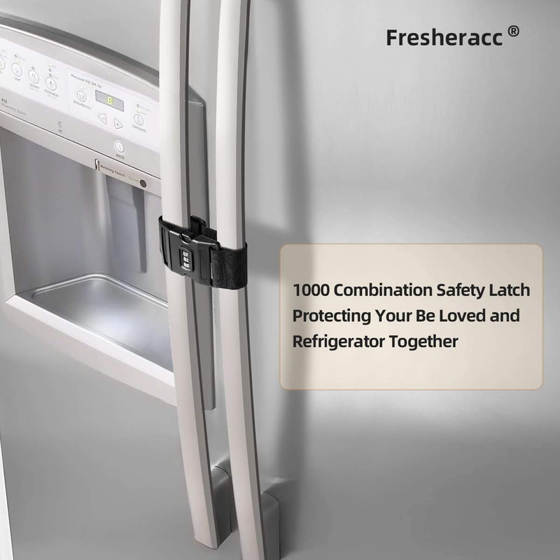 Fridge Freezer Refrigerator Cabinet Lock Latch, (2 Packs) Adjustable French