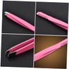 FOMIYES 4pcs Eyebrow Tweezers Stainless Steel Diagonal Tweezers Comb for