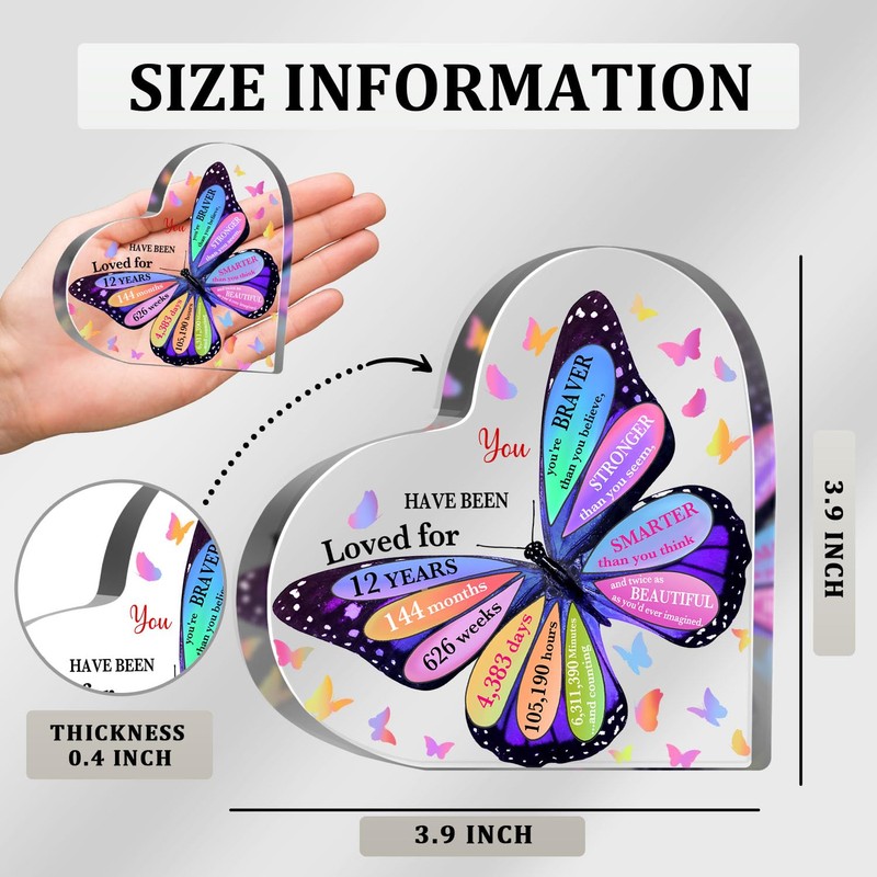 12th Birthday Acrylic Sign, 12 Year Old Girl Birthday Gifts,