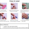 24PCS Medium Almond False Nails with Glue Stickers, Coffin Full