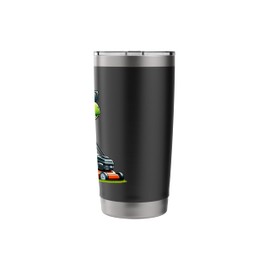 Funny Lawn Mower Dinosaur Lawn Mowing Gardening Kids Stainless Steel Insulated Tumbler