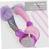 TEHAUX Rhinestone Headphones with Fuzzy Ball Design Over Ear Headset