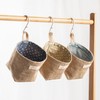 4 Pieces Cotton Linen Storage Bag, Foldable Storage Basket with