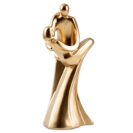 Anniversary Wedding Gifts for Couple/Her - Romantic Dance Couple Statue in Love, Gold Resin Figurine Sweet Loving Together Sculpture Decor (Dance)