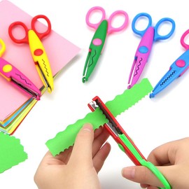 Children's Scissors Set of 6 Safety Scissors Set Craft Scissors Children's Scissors from 2 Years Scissors Zigzag Scissors Small Scissors Set for Boys Girls DIY