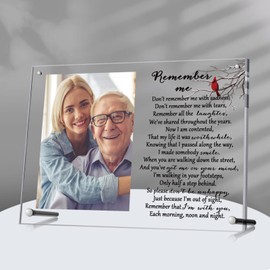 Roowest 1 Pcs Cardinal Memorial Picture Frame Sympathy Gifts for Loss of Loved One Passed Away Gifts Acrylic Magnetic Photo Frames Memorial Bereavement Gifts for Mom, Dad, Family, 7 x 10 Inch