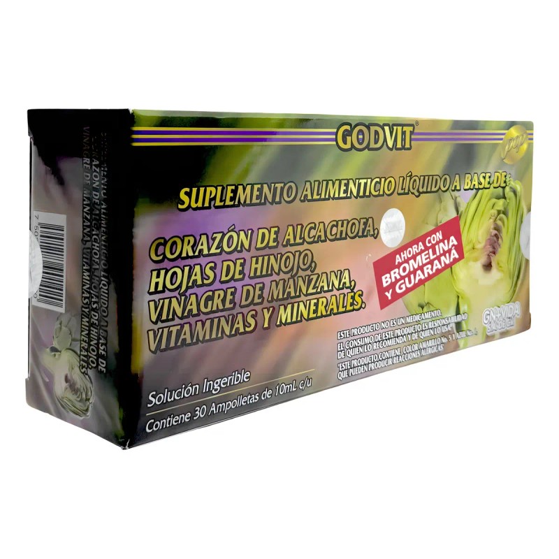 Godvit Alcachofa Hinojo Ampolletas Líquido Suplemento Vida