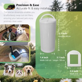 TOGGATH 8+8 Pack Premium Cat and Dog Water Fountain Charcoal Filters Compatible with PetSafe Drinkwell 360 Multi-Pet Stainless Steel & Plastic Pet Fountains(128oz/3.8L) with Replacement Foam Filter