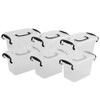 Asking 6-Pack Mini Clear Plastic Bins with Lids, Plastic Storage