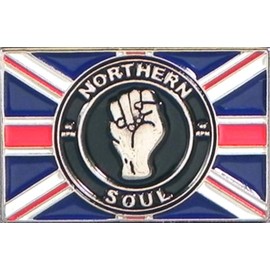Metal Enamel Pin Badge Brooch Northern Soul Fist Union Jack (Flag) (25mm)