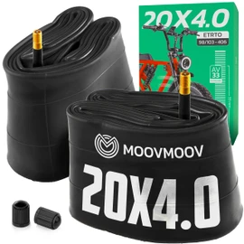 MOOVMOOV 2 x Bicycle Inner Tube 20 x 4.0 Fat Bike Inner Tube 20 x 4 with Straight Schrader Valve AV 33 mm for Fat Bike, Mountain Bike, Electric Bicycles (100-406)