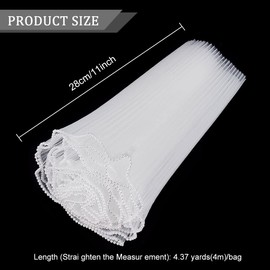 BENECREAT 4.37 Yards White Flower Wrapping Mesh Paper, Pearl Edge Bouquet Packaging Paper Wrinkled Translucent for Party Favor Decor, Florist Supplies Wedding Gift Packaging