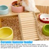 HOMURY Set of 4 Hamster Ceramic Feeding Bowls, Bowls for