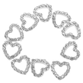 FRCOLOR 10pcs Heart Shape Rhinestones Nail Charms for DIY Manicure Nail Art Decorations Durable Alloy with Intricate Design for Personal Professional Use