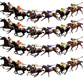 WILDREEDS 4Pcs Kentucky Party Derby Party Banner Party Supplies Derby Horse Racing Streamers Decorations