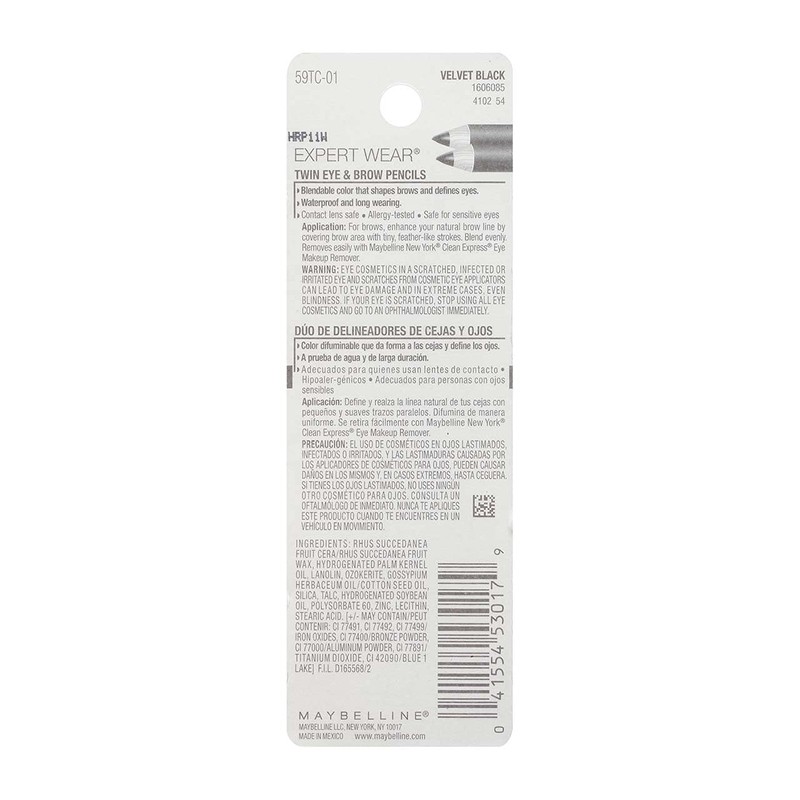 Maybelline Expert Eyes Twin Brow And Eye Pencils, Velvet Black